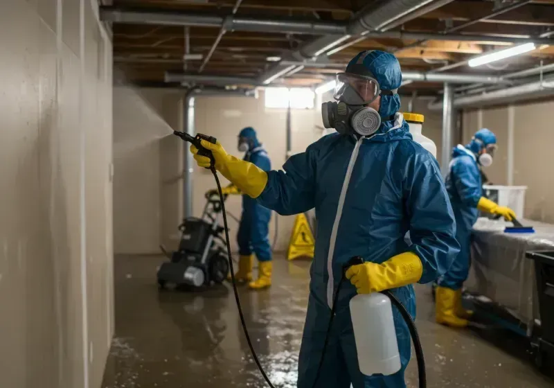 Basement Sanitization and Antimicrobial Treatment process in Clarksville, VA