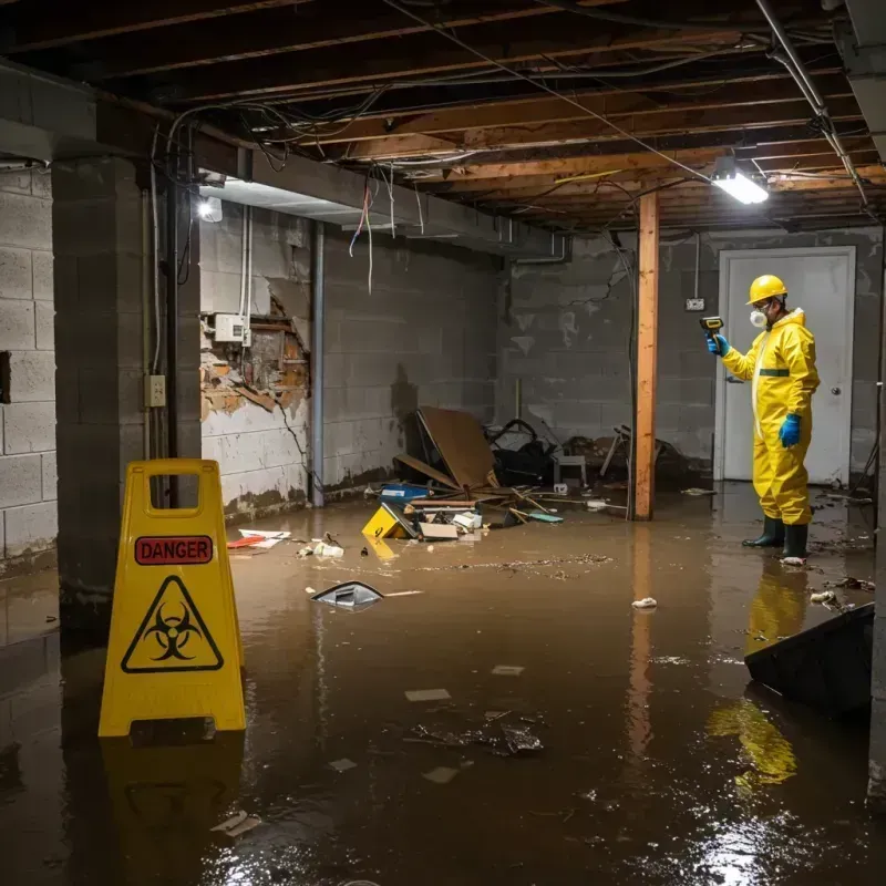 Flooded Basement Electrical Hazard in Clarksville, VA Property